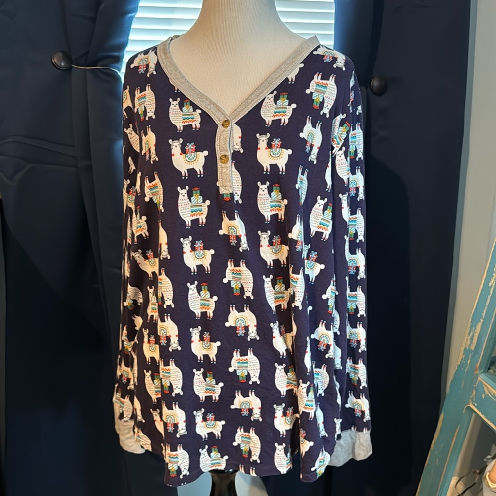 Cuddl Duds Llama Pajamas 2XL
